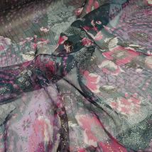 Glänzendes Seiden-Georgette-Stoffgewebe aus weichem metallischem Jacquard-Nähmaterial