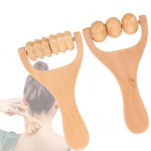 Holz-Rollenmassagegerät für die Körperbehandlung in Salons, Mini-Rollenmassagegerät aus Holz, Nacken, Schulter, Bein, universelles Handmassagegerät