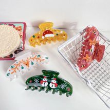 Weihnachten Haar Klaue Clip Santa Claus Haar Krallen Lebkuchen Mann Haar Krallen Schneemann Haar Klaue Elch Haar Clip Zubehör für Frauen