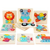 10.7cm/4.21in dzieci kolorowe puzzle 3D gry Montessori zwierzęta kreskówkowe Puzzle Jigsaw Baby