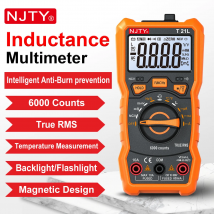 NJTY T21L Induttanza Multimetro digitale Gamma 600μH-60H Ciclo di lavoro 0,1-99% Temp DC AC Amp Tensione Resistenza Capacità NCV Hz