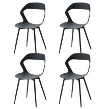 4 pezzi/set sedie per sala da pranzo sedie da cucina sedie cave sedie da soggiorno con schienale mobili da cucina per la casa nero/bianco