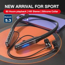 EARDECO 80-Stunden-Ausdauer-Funkkopfhörer mit Mikrofon, Bluetooth-Kopfhörer, Bass-Stereo-Kopfhörer mit Nackenbügel, Bluetooth 5.3