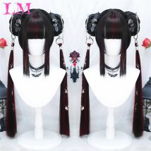 LM Long Staight Ponytail Clip Cosplay Wig high temperature fiber Synthetic Wigs Anime Party Ponytail Party wigs