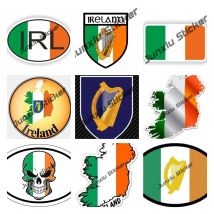 Ireland Flag Decal Irish Coat of Arms Sticker Self Adhesive Vinyl Decal Ireland Map IRL Funny Stickers PVC Decor Car Assessoires