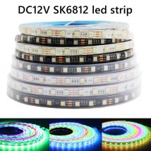 SK6812 DC12V RGBW RGBWW 5050SMD Led Strip Light One IC Drive 3Leds  4 IN 1 Smart Light 60Leds/m IP30/65/67 Black/White PCB 1-5M