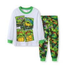 2 Pezzi Pigiama Anime Teenage Mutant Ninja Turtles per Ragazzi, Abbigliamento da Casa per Bambini, Pigiama Kawaii, Costume da Cartone Animato, Set Regalo