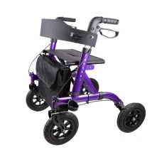 4-Gummirad-Rollator-Gehhilfe mit Sitz für ältere Menschen, pneumatisches Rad, Outdoor-Walker-Rolle