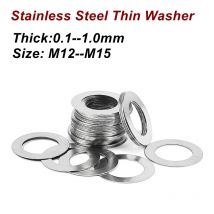 M12--M15 Stainless steel Flat Washer High precision Adjusting gasket Ultra thin shim Thickness 0.1 0.2 0.3 0.5 1mm