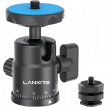 Mini testa a sfera Lanxire con doppia slitta calda e 360 °   Panoramica, carico da 5,5 libbre per DSLR/Action Cam/Telefono, supporto per slitta fredda per microfono/luce
