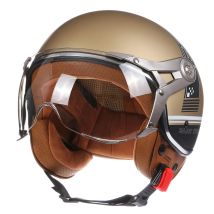 Casco Moto Professionale Stile Francese, Casco Jet Leggero per Scooter e Dirt Bike, Unisex
