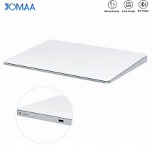 Jomaa Verbessertes kabelloses Bluetooth-Trackpad, glatte Glasoberfläche mit Multi-Touch, kabelloses Win/Mac-Touchpad aus Aluminium USB