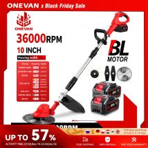 ONEVAN 10 pollici Brushless Elettrico Tosaerba 36000RPM Cordless Tagliaerba Taglierina Da Giardino Strumento di Potere Per Makita 18V Batteria Spille