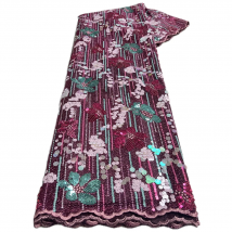 Afrikanischer Beflockungs-Samt-Organza-Spitze, strukturierter Mesh-Tüll, französischer Netzstoff mit Pailletten, Glitzer, Nigeria, Gelegenheitskleidung