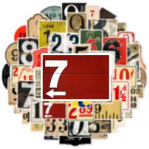 50 Stück Vintage digitale Nummer Graffiti Aufkleber, Handy hüllen Koffer Gitarren Wasser flaschen Helme PVC wasserdichte Aufkleber