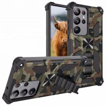 Militärische Tarnung, stoßfest, für Samsung Galaxy S23 S24 FE S21 S25 ULTRA A56 A36 A26 A16 A06 versteckte Ständer-Telefonhülle
