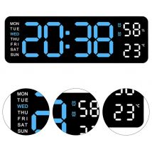 Duży cyfrowy zegar ścienny 9 cali, zasilany przez USB, z wyświetlaczem temperatury i wilgotności, automatycznym ściemnianiem, funkcją zmiany czasu letniego, zegar stołowy, zegar elektroniczny LED z