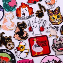 Tiere Ente Gans Kaninchen gestickt Patch Cartoon Patch Eisen auf Patches für Kleidung Thermo kleber Patches auf Kleidung Abzeichen