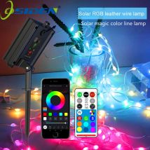 RGBlC Solar Lichterketten Outdoor Smart Fairy String Licht mit Fernbedienung Bluetooth Urlaub Beleuchtung Weihnachtsdekoration G