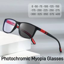Fotochromowe okulary sportowe do jazdy na rowerze, ultralekkie, z filtrem światła niebieskiego, zmieniające kolor, do korekcji krótkowzroczności, optyczne, 0 -0.5 -0.75 -1.25