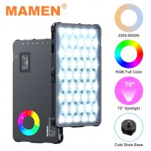 MAMEN 70 °   Faretto Luce video RGB 2500-9000K Luce per fotocamera LED con batteria ricaricabile da 4000 mAh per Youtube Vlog Selfie CRI95+