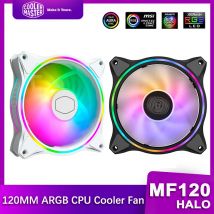 Cooler Master MF120 HALO 120 mm Computergehäuselüfter, adressierbarer 5 V/3 PIN ARGB-Lüfter, leiser PWM-CPU-Kühler, Lüfter ersetzen
