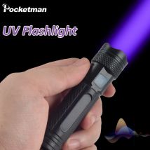 Torcia a luce UV 365nm Torcia a luce nera ultravioletta per polimerizzazione della resina Colla secca Rilevatore di urina di animali domestici con scorpione fluorescente