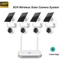 Uzoom 8Ch CCTV Security System Wireless NVR 4MP Wifi Solar Cameras Motion Detection Two-Way Audio IR Night Vision XMeye