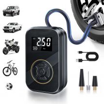 BELIBUY Tragbarer Reifenfüller, Autoreifenfüller, Reifenfüllpumpe mit Digitalanzeige, elektrischer Inflator, Mini-Fahrrad-Luftpumpe