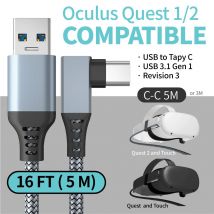Hellodigi VR-Verbindungskabel für Meta Quest 2/Meta Quest3/Steam VR-Headset, Gaming-Verbindung, PC, schnelles Aufladen, USB 3.1 auf Typ C