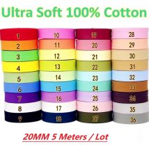 Ultraweiches Schrägband aus 100 % Baumwolle, 20 mm Breite, Seidentuch für Babystücher, sehr weiches und hautfreundliches Schrägband, 5 Meter/Los