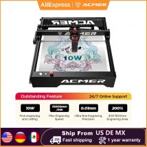 ACMER P1 10W Leistungsstarker Lasergravierer Wifi APP-Steuerung Holzbearbeitung Schneidemaschine Holz Leder Panel Gravur 400x410mm Größe