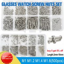 Kleine Schrauben Edelstahl Brillen Uhr Schraubenmuttern Set M1 M1,2 M1,4 M1,6 Phillips Kreuz Rundkopf Motherboard PCB Schrauben Kit