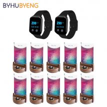 BYHUBYENG Wireless Aufruf Kunden Pager 2Pcs Beobachten Empfänger 10Pcs Menü Auftrag Zahlen System