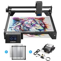 Macchina per incisione laser da taglio RAY5 20W + KIT assistenza pompa aria + Tavolo da lavoro a nido d'ape da 500 mm Taglierina per incisore CNC desktop fai da te