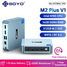 Mini PC SOYO M2 Plus V1 con CPU Intel 12a generazione N100 Windows 11 Pro 16 GB DDR4 512 GB SSD Supporto WiFi5 Mini host per computer desktop