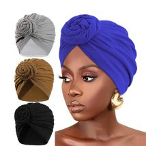 Neue Frauen baumwolle top geknotet turban hut motorhaube Hijab chemo kappe stirnbänder Weibliche Muslimischen Hut Kopf Abdeckung Nacht Kappe Haar Zubehör
