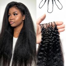 Verworrene gerade, knotenlose, vorgetrennte Häkelhaarverlängerungen, 100 % Echthaar, schwarzes Yaki-gerades Flechthaar für Boho-Zöpfe