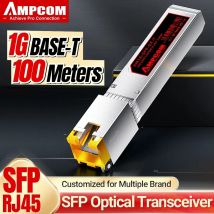 AMPCOM 1,25G SFP-T zu RJ45 1000BASE-T SFP Transceiver, Ethernet Kupfer SFP Modul für Cisco Mikrotik Fortinet Netgear und mehr