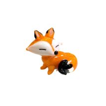 Cute Mini Glass Fox Figurine Handmade Kawaii Tiny Animal Statue Home Desktop Ornament Fairy Garden Decor New Year Gift for Kids
