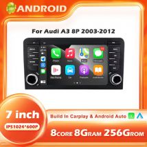 Per Audi A3 8P 2003-2012, RS3 Sportback 2011-2012, S3 8P 2006-2012: Autoradio Android 16 con GPS e Carplay Wireless
