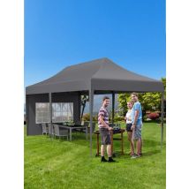 Pavilion Popup Gazebo 3x6m Waterproof Folding Gazebo Tent Party Tent with 6 Side Panels UV 50+ Height Adjustable 2-3M