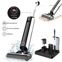 Bezszczotkowy, bezprzewodowy odkurzacz do pracy na sucho i mokro, inteligentny mop wielopowierzchniowy do mycia podłóg, ręczny, z wyświetlaczem LCD, 3 tryby pracy.