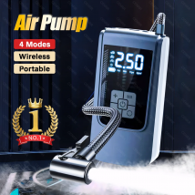 Tragbare Auto-Luftpumpe, kabelloser Luftkompressor, elektrischer Reifenfüller mit LCD-Digitalanzeige für Auto, Motorräder, Fahrrad, Ball