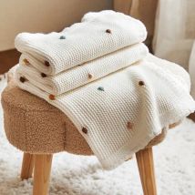 Hochwertige Baumwollstrick-Babydecke für Neugeborene, Wickeltuch, Kinderbett, Kinderwagen, Überwurf, Decken, Babyartikel, Mutter und Kinder