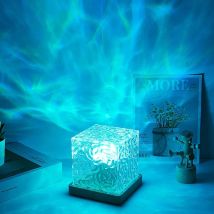 Proiettore Dinamico di Colori con Effetto Acqua Ondulante, Lampada Notturna a Fiamma di Cristallo per Soggiorno, Studio e Camera da Letto