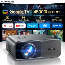 Wimius 1200ANSI 4K Projektor Google TV Laser WiFi6 1080P Full HD 20W Lautsprecher Heimkino Filmprojektoren für Netflix Beamer