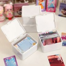 Weiße Aufbewahrungsbox, stapelbarer Organizer für Kleinigkeiten, mit Abdeckung, staubdicht, Schreibwarenetui, Heimhalter