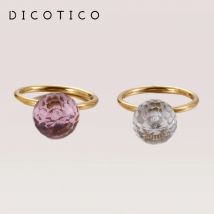 Kristallkugel-Ring für Frauen und Mädchen, trendiger Edelstahl, Einfachheit, Milanbgirl, runde Ringe, Hochzeit, Geburtstag, Party, Schmuck, Geschenke