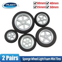 2 Paar Schwammrad-Minireifen aus leichtem Schaumstoff, 30 mm, 35 mm, 40 mm, 45 mm, 50 mm, für RC-Modellflugzeuge